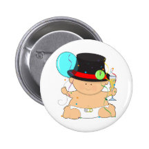 Happy New Year Baby Pinback Buttons