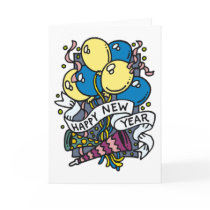 Happy New Year Balloons Tees and Gifts cards