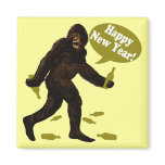 Happy New Year Bigfoot Refrigerator Magnets