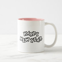 Happy New Year Black Coffee Mug