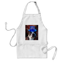Happy New Year Boston terrier apron