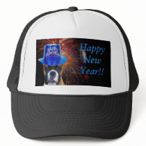 Happy New Year Boxer dog hat