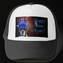 Happy New Year Boxer dog hat