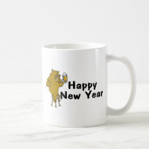 Happy New Year Bull And Beer Coffee Mugs
