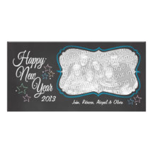 Happy New Year Chalkboard Style Photo Card