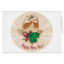 Happy New Year Champagne Clink Greeting Cards