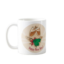Happy New Year Champagne Clink Coffee Mugs