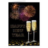 Happy new Year - Champagne Greeting Cards