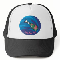 Happy New Year Champagne Pop Mesh Hats