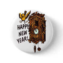 Happy New Year CooCoo buttons by BrandyHouse Happy New Year CooCoo buttons