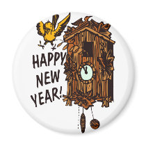 Happy New Year CooCoo magnets by BrandyHouse Happy New Year CooCoo magnets