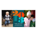 Happy new year count down navy funky greeting photo card template