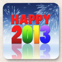 Happy New Year Design Beverage Coaster