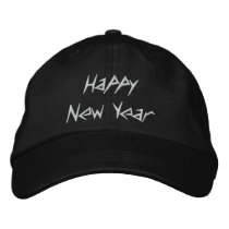 Happy New Year Embroidered Cap - Customized embroidered hats