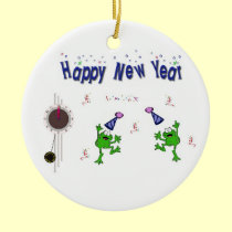 Happy New Year Frog Ornament ornaments