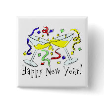 Happy New Year Glasses buttons by TeeZazzle Happy New Year Glasses buttons