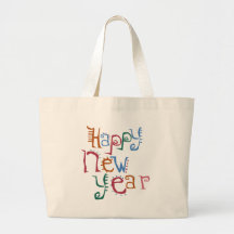 Happy New Year Greeting Tote Bag