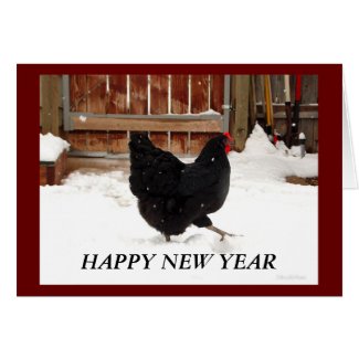 Happy New Year Hen Greeting Card