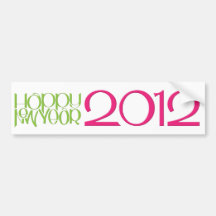 Happy New Year lime pink Bumper Sticker