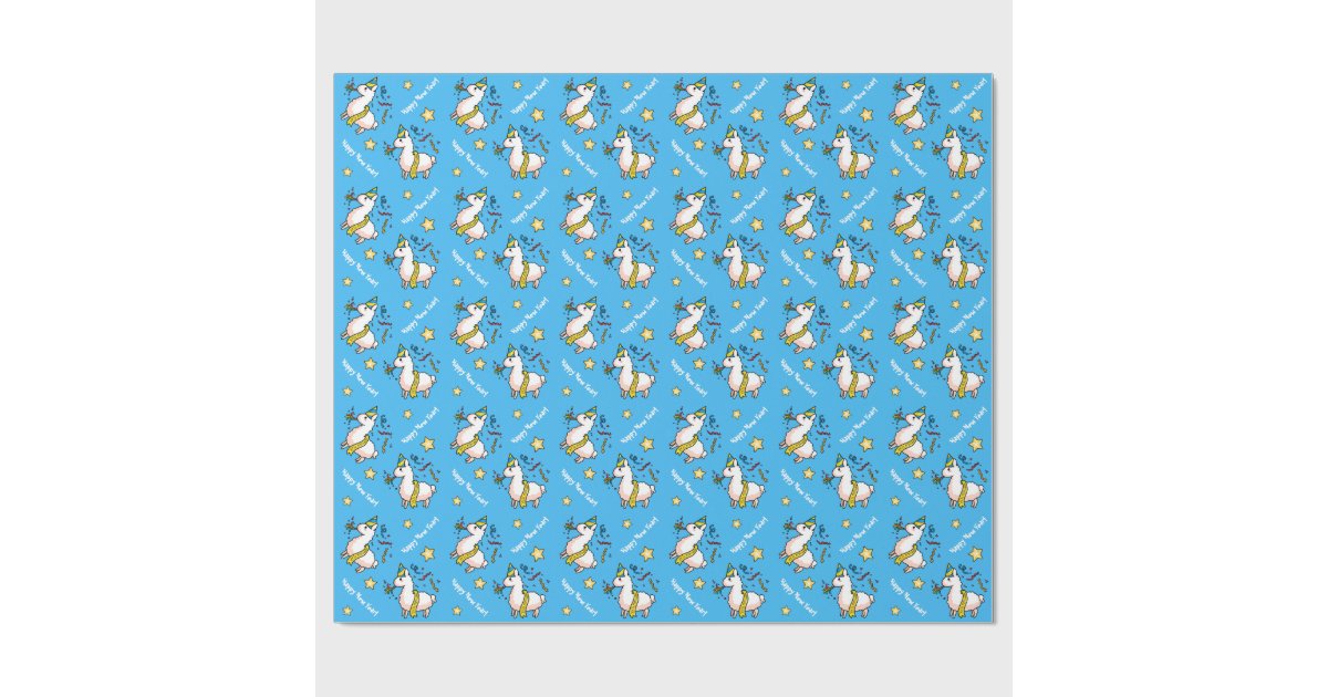 new year wrapping happy new year llama wrapping paper zazzle new year wrapping happy new year llama wrapping paper zazzle