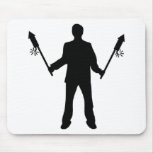 happy new year man with fireworks icon mouse pad