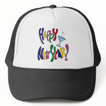 Happy New Year Martini Glass hats