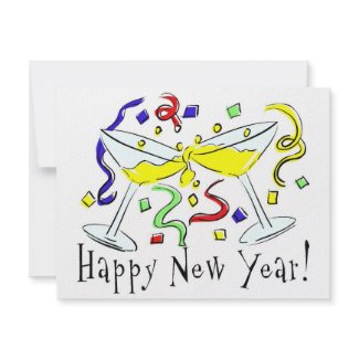 Happy New Year Martini Glasses invitations