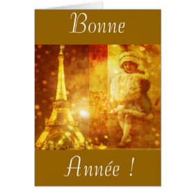 Happy new year of Paris Greeting Card