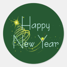 HAPPY NEW YEAR OLIVE by SHARON SHARPE Stickers