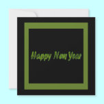 Happy New Year olive green invitations