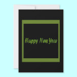 Happy New Year olive green invitations