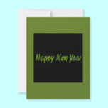 Happy New Year olive green invitations