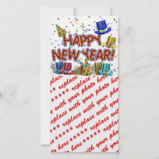 Happy New Year Party Hats photocard