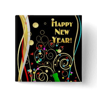Happy New Year Party Pin button