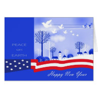 Happy New Year. Peace on Earth Design Cards Card