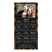 Happy New Year Photo 2013 Calendar Card Black photo cards