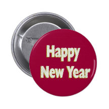 happy new year pinback buttons