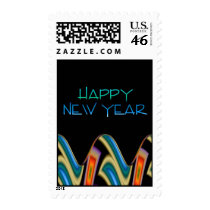 Happy New Year postage by dndartstudio Happy New Year postage