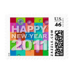 Happy New Year Postage Bubbles