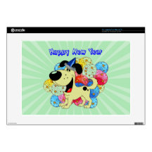 Happy New Year Pup! Laptop Skins