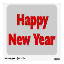Happy New Year red Room Decal