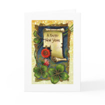 Happy New Year Scroll cards by VintageHolidays Happy New Year Scroll cards
