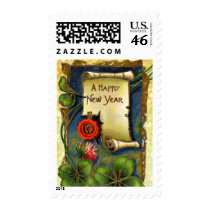 Happy New Year Scroll postage by VintageHolidays Happy New Year Scroll postage
