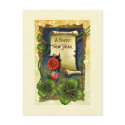 Happy New Year Scroll postcards