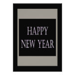 happy new year silver holiday invitations