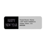 happy new year silver holiday labels
