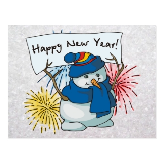 happy new year snowman