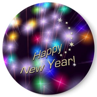 Happy New Year Star Lights Buttons