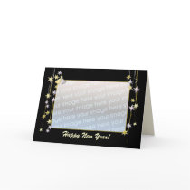 Happy New Year Stars Black Template. cards