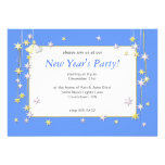 Happy New Year Stars Blue Personalized Invitation
